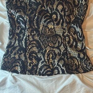 Black and Gold Lace Top